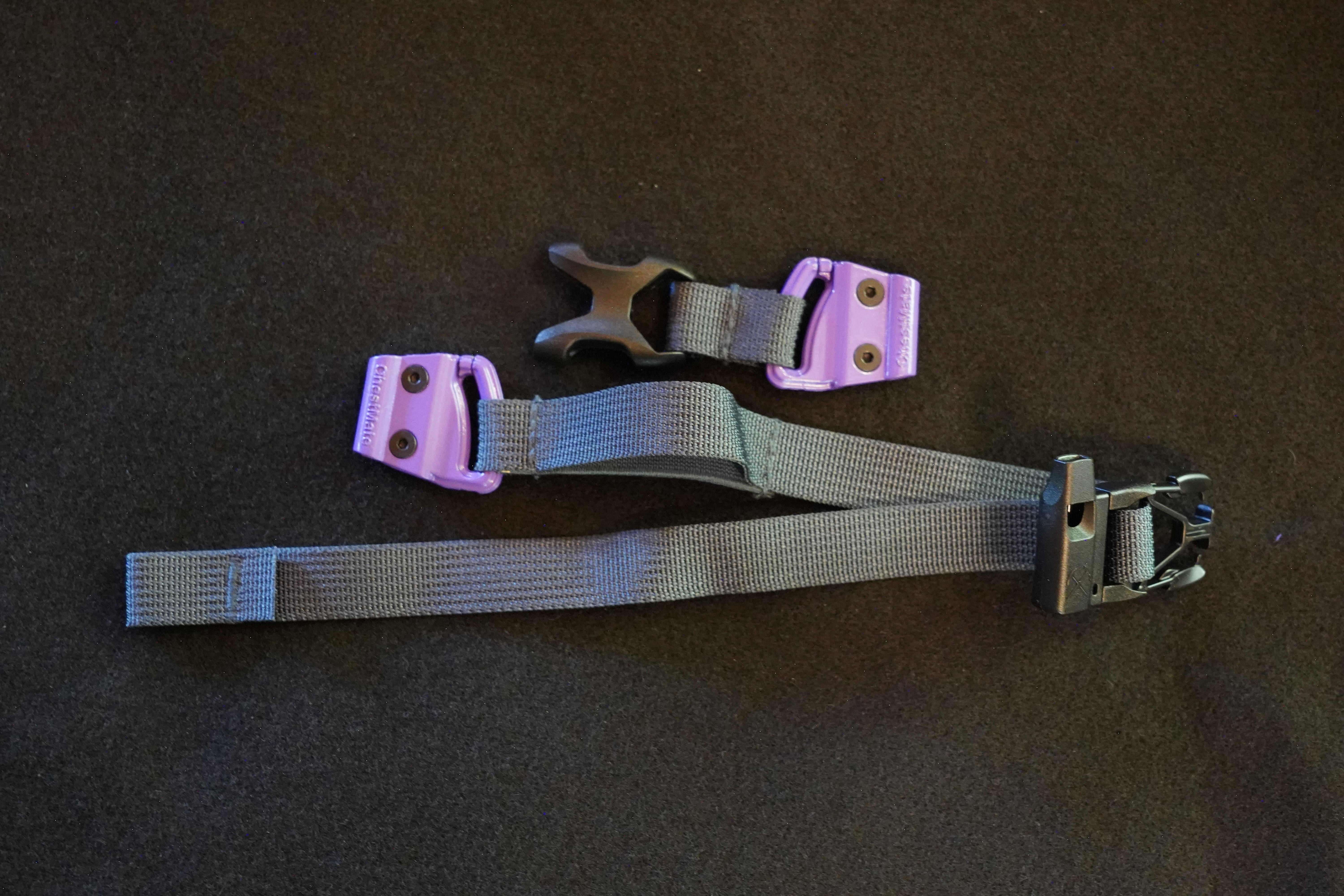 ChestMate installed on a length of pack webbing