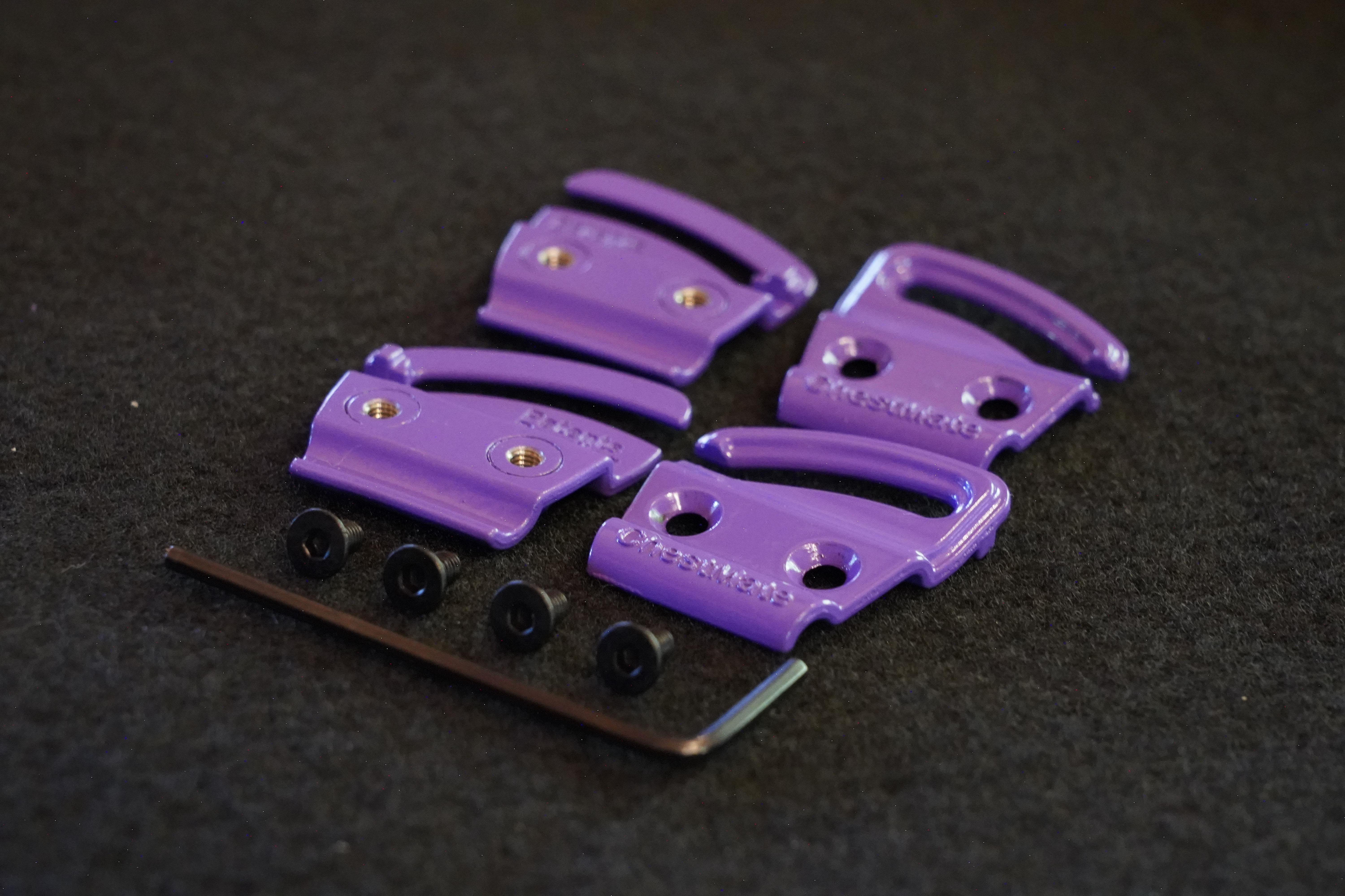 ChestMate slider set in purple powder-coated finish